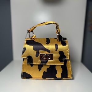 PrettyLittleThing Yellow Leopard Print Micro Mini Bag